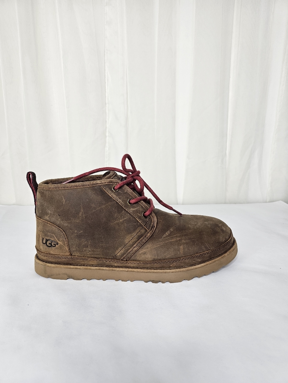 UGG Neumel Waterproof Leather Chukka Boots Grizzly Brown Cabincore Cozy Men's 10